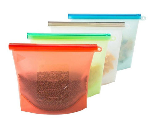 4pcs/set Reusable Vacuum Silicone Food Bag